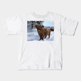 Scottish Highland Cattle Calf 1886 Kids T-Shirt